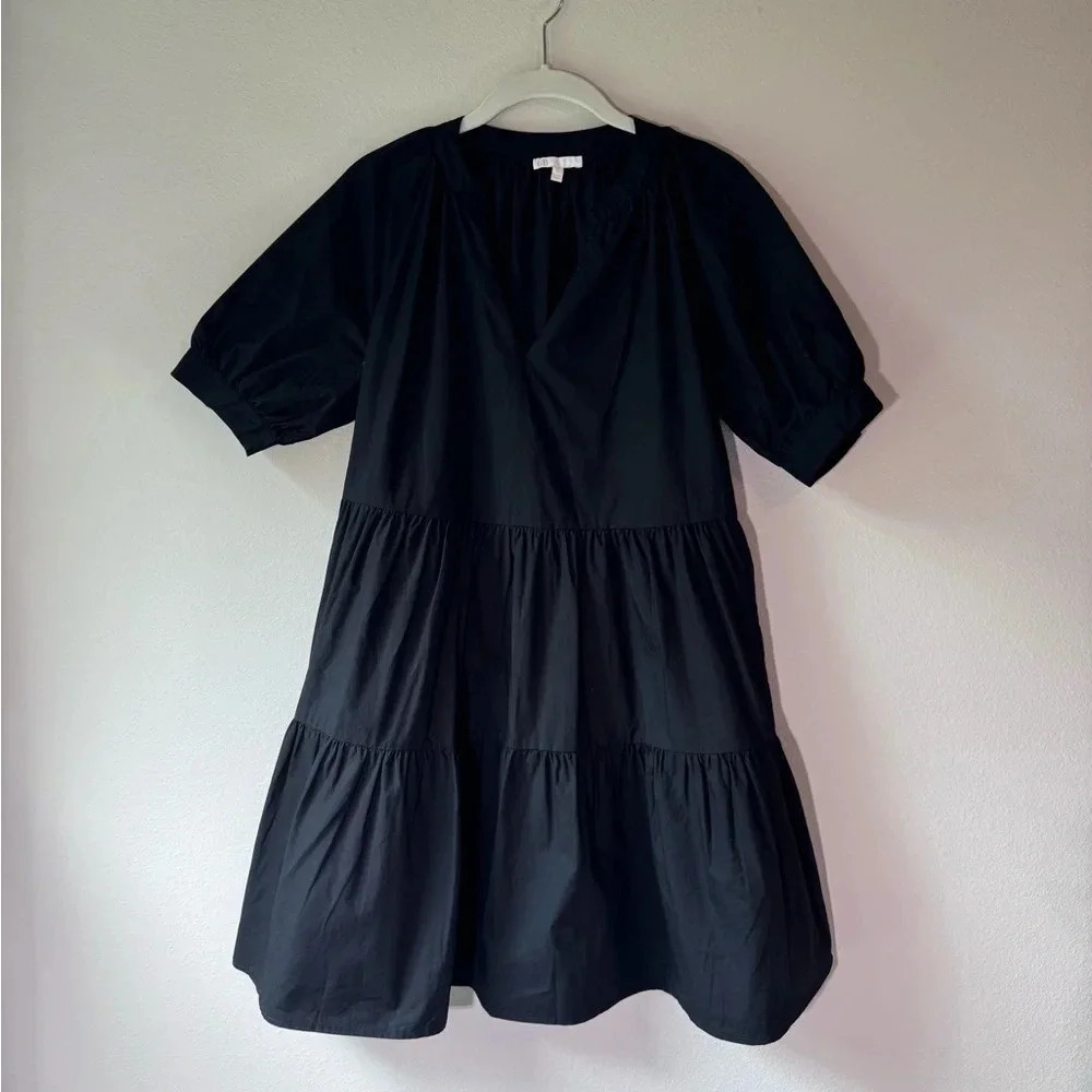 Gianni Bini Tiered Cotton Dress - Black, Small